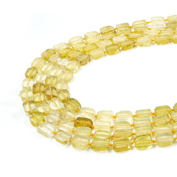 Lemon Quartz strands flat rectangular shape size about 13x10mm