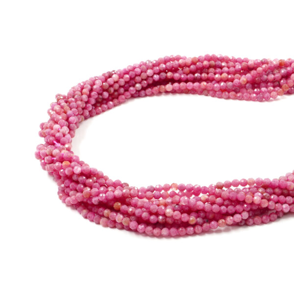 Rhodonite strands faceted round shape size 3,5mm
