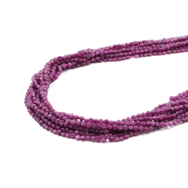 Ruby strands faceted coin shape size 4mm