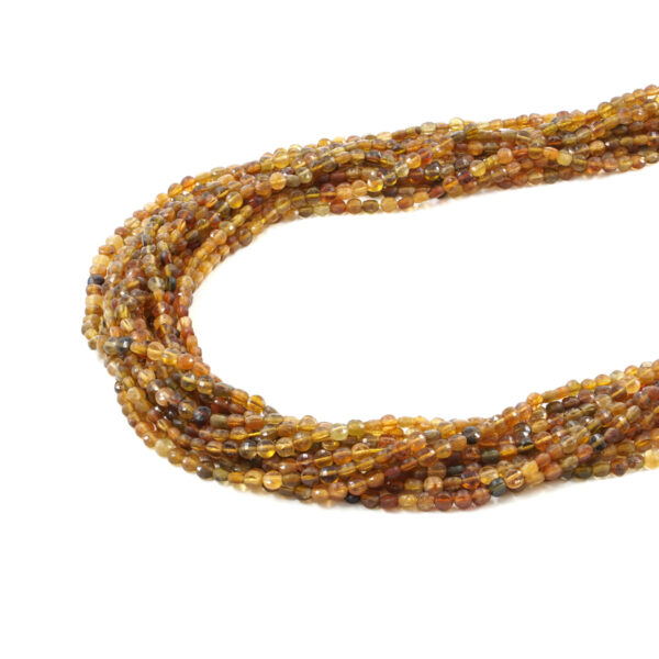 Yellow Tourmaline gialla fili faceted coin shape size 4mm