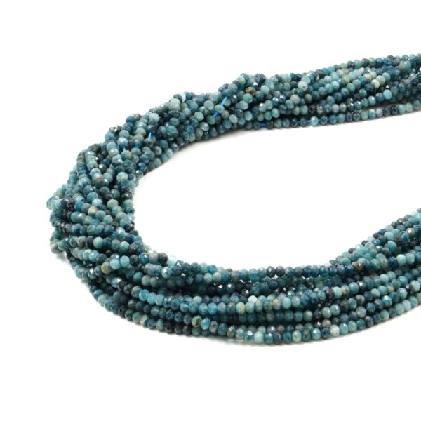 Blue Tourmaline strands faceted washer shape size 4x3mm