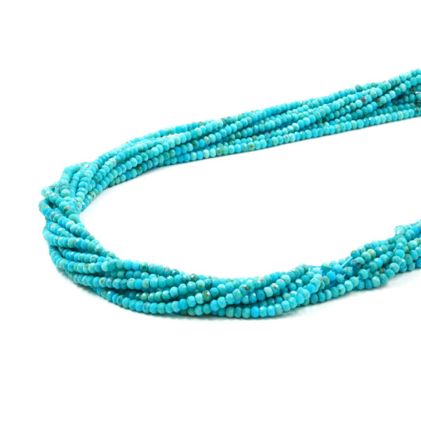 Turquoise strands faceted washer shape size 3x2mm