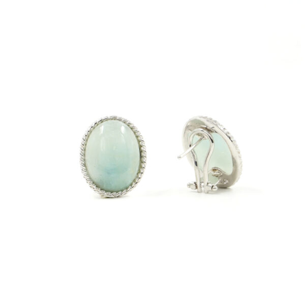 Sterling Silver Earrings with aquamarina – Rhodium color