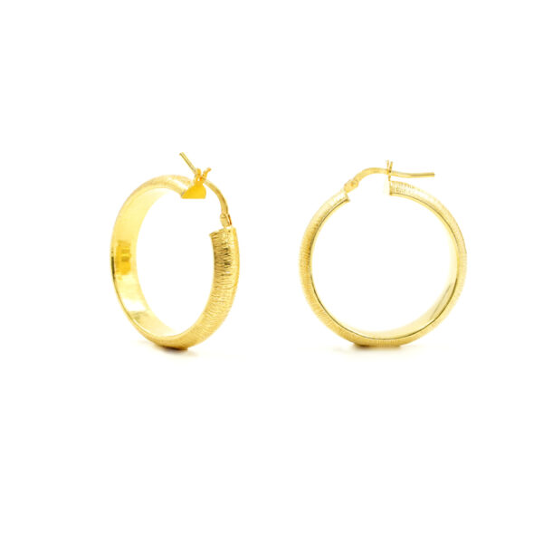 Sterling Silver Earrings round shape size 30mm – Golden color
