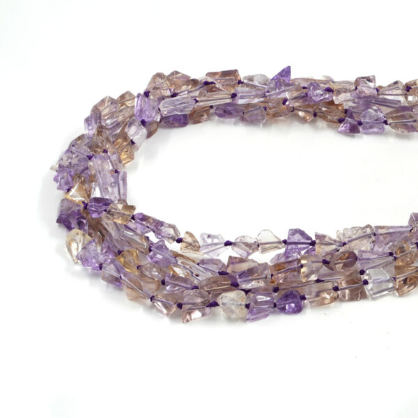 Ametrine strands faceted tumble shape size ~14x8mm