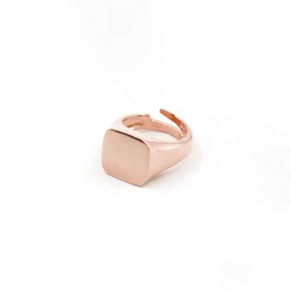 Sterling Silver Ring square shape - Rose Color