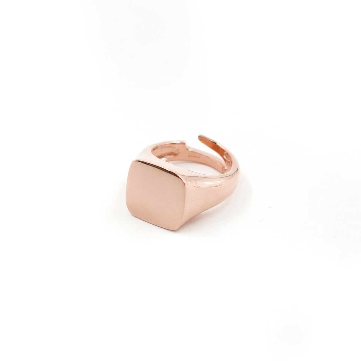 Sterling Silver Ring square shape - Rose Color