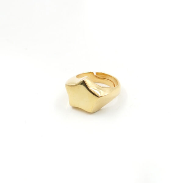 Sterling Silver Ring star shape - Golden Color