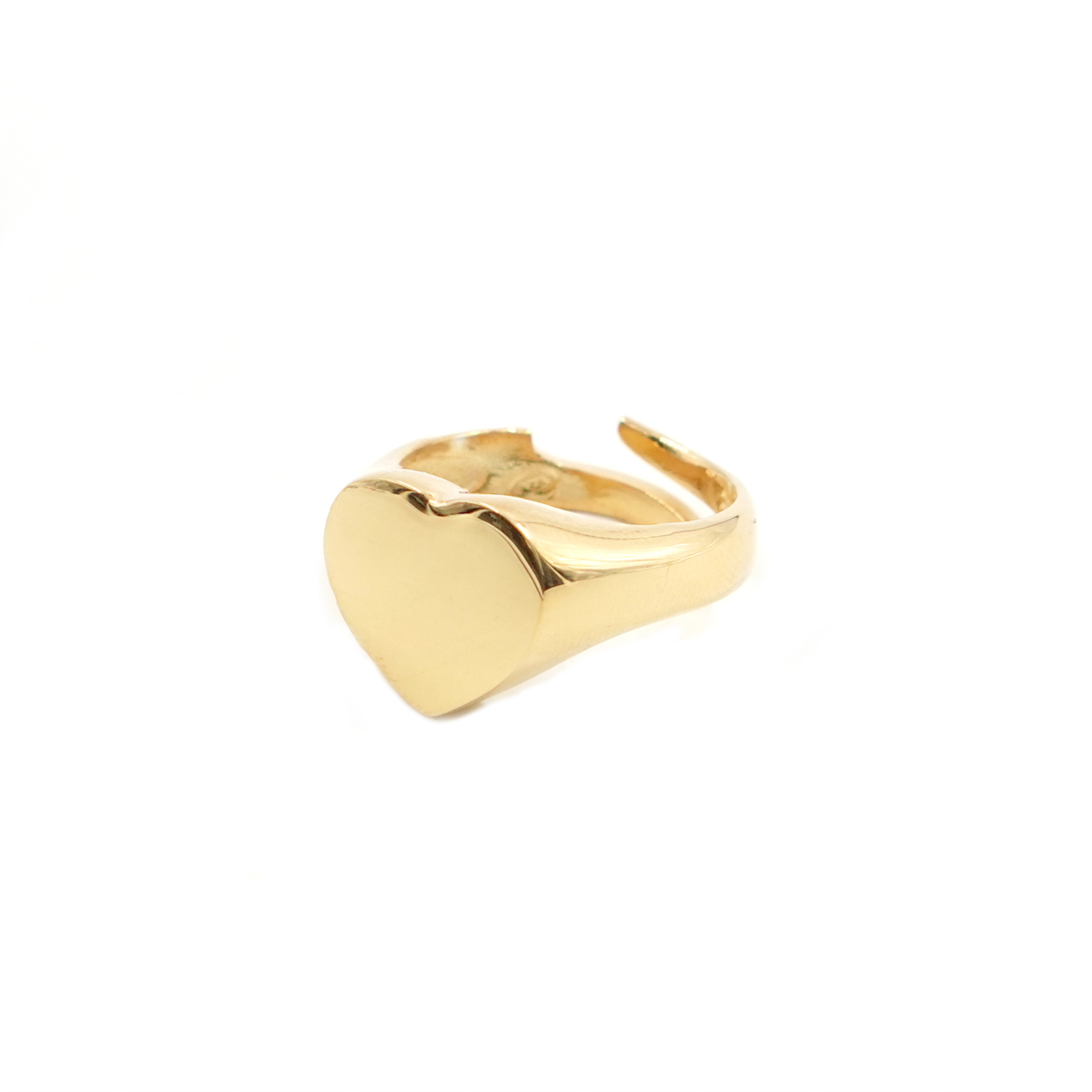 Sterling Silver Ring heart shape - Golden Color