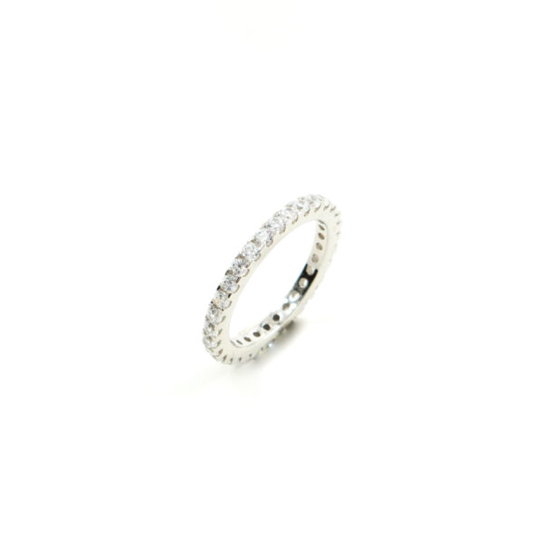 Sterling Silver Eternity Ring with white zircons – Rhodium Color
