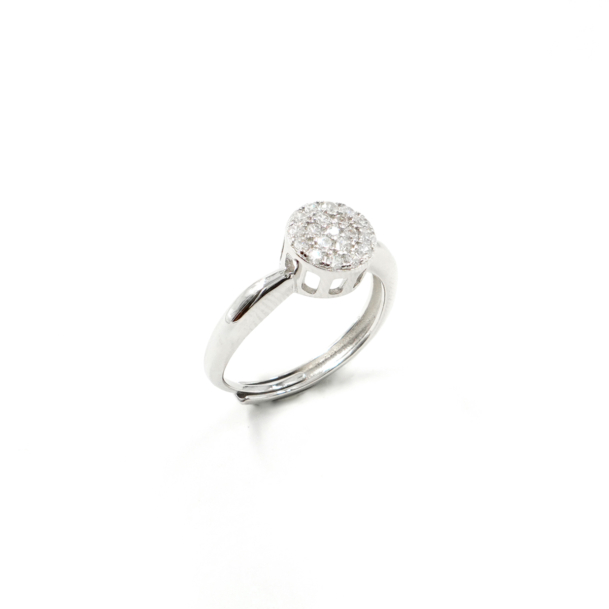 Sterling Silver ring with white zircons – Rhodium Color