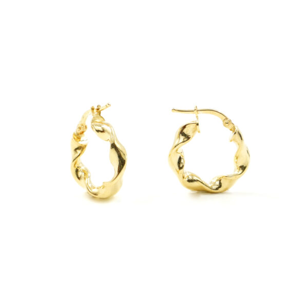 Sterling Silver earrings spiral ring shape size 18mm – Golden Color