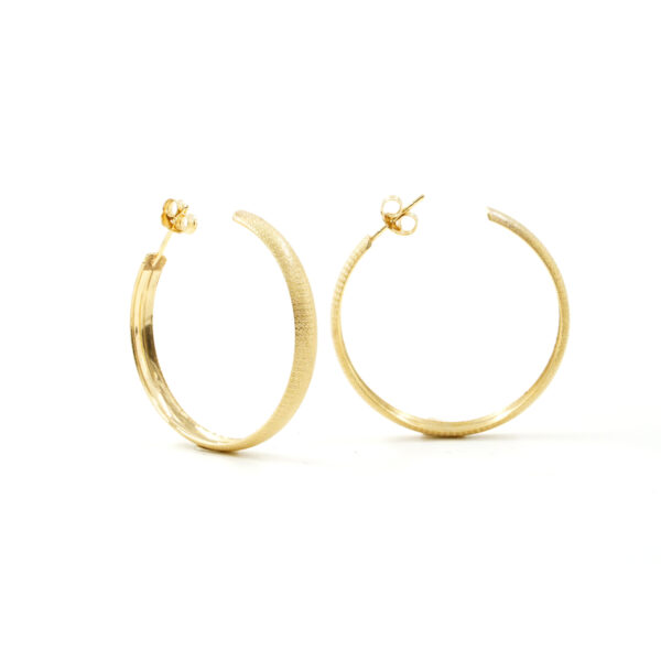 Sterling Silver frosted ring shape size 37mm – Golden Color