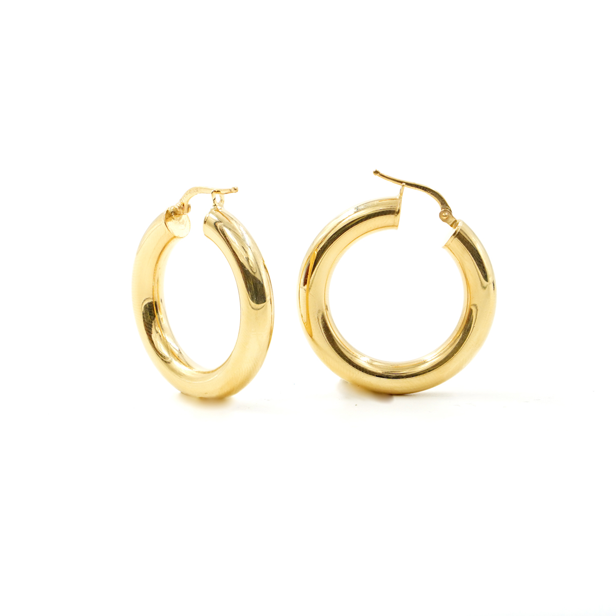 Orecchini cerchio in argento 925 a baionetta 30mm – Dorato