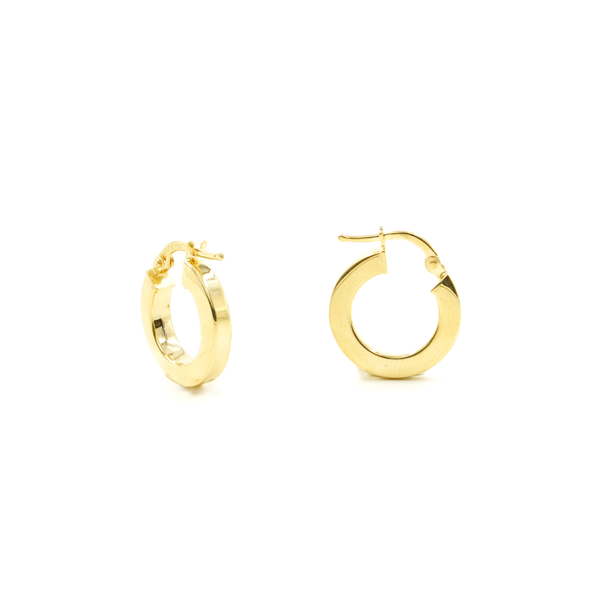 Orecchini cerchio in argento 925 a baionetta 16mm – Dorato