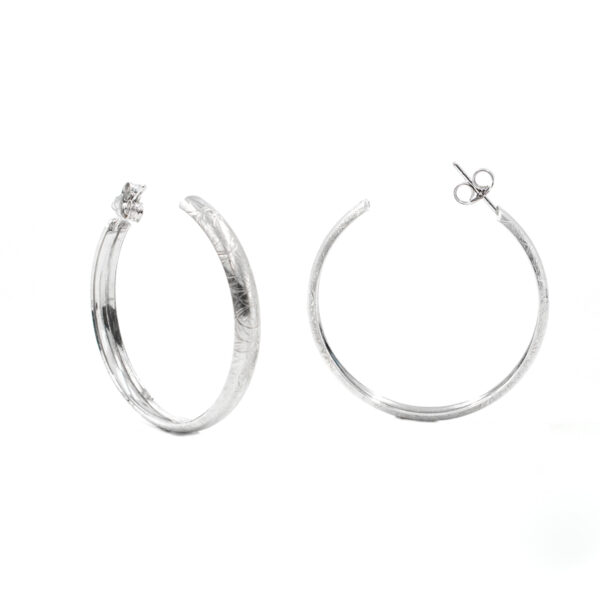 Sterling Silver frosted ring shape size 37mm – Rhodium Color
