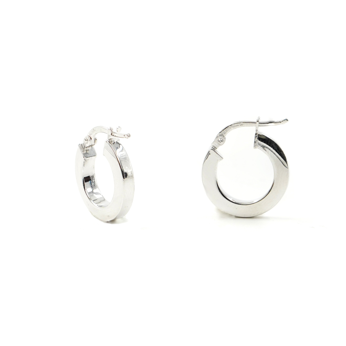 Orecchini cerchio in argento 925 a baionetta 16mm – Rodiato