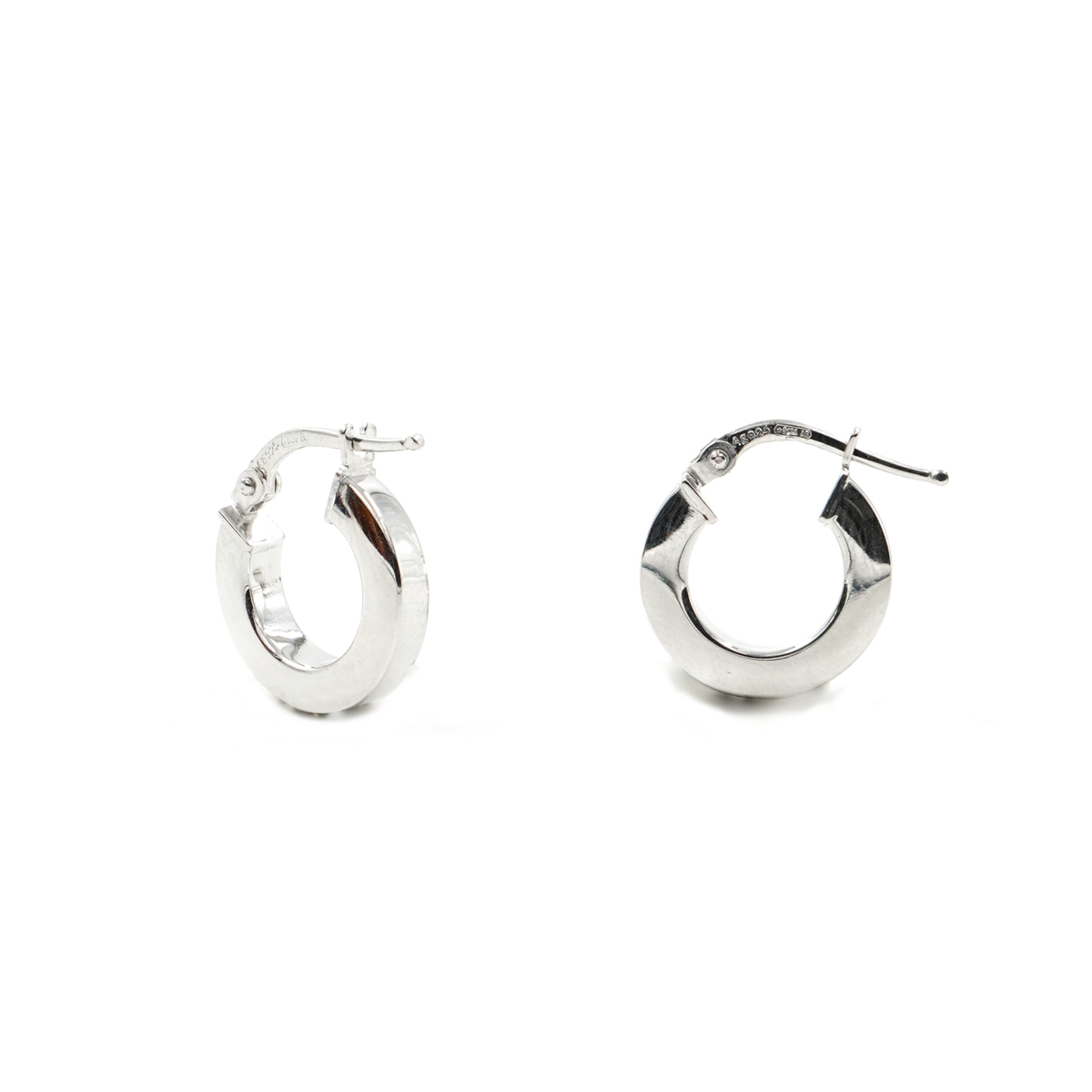 Orecchini cerchio in argento 925 a baionetta 14mm – Rodiato
