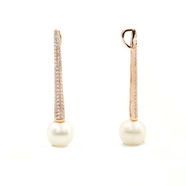 Sterling Silver pendant with pearl and zircons – Rose Color