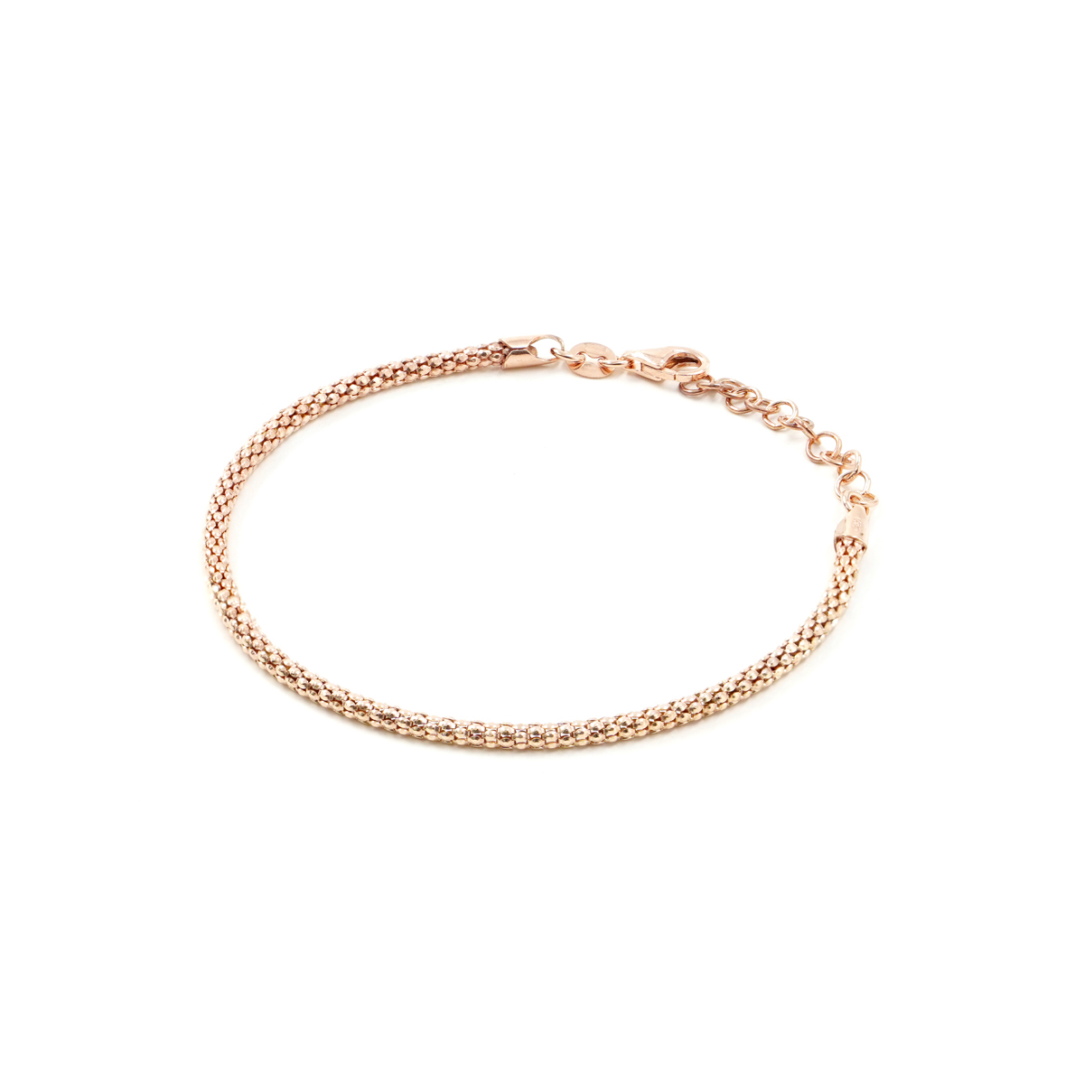 Bracciale catena Coreana in argento 925 misura 2,50mm - Rosato