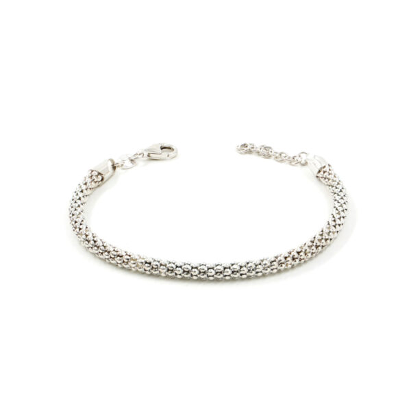 Bracciale argento catena Coreana 4mm Rodiato