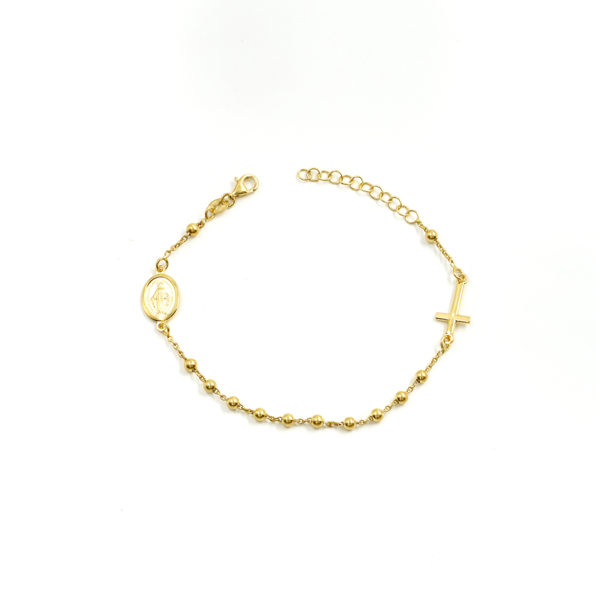 Sterling Silver rosary bracelet - Golden Color