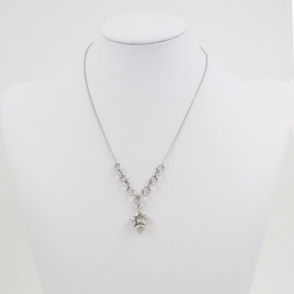 Collana con catena rolo in argento 925 e pendente stella – Rodiato