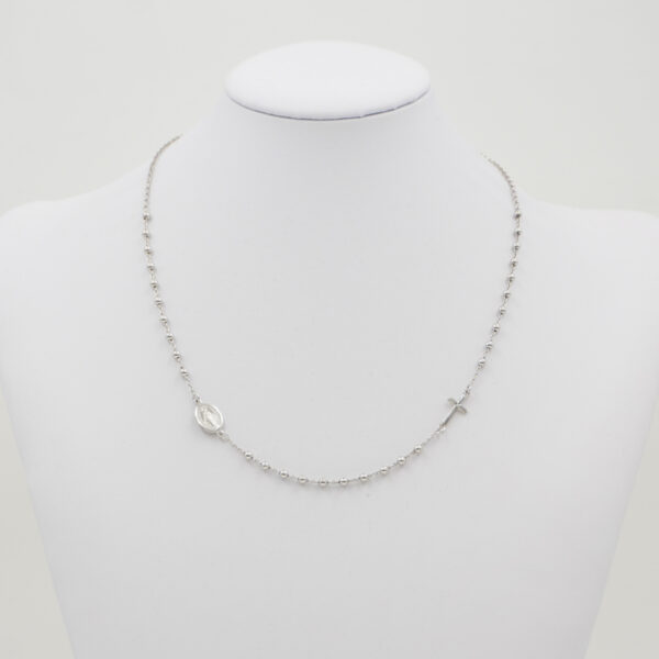 Collana rosario con catena rolo in argento 925 – Rodiato