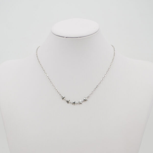 Collana con catena graffetta in argento 925 con stelle – Rodiato