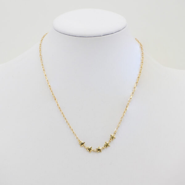 Collana con catena graffetta in argento 925 con stelle – Dorato