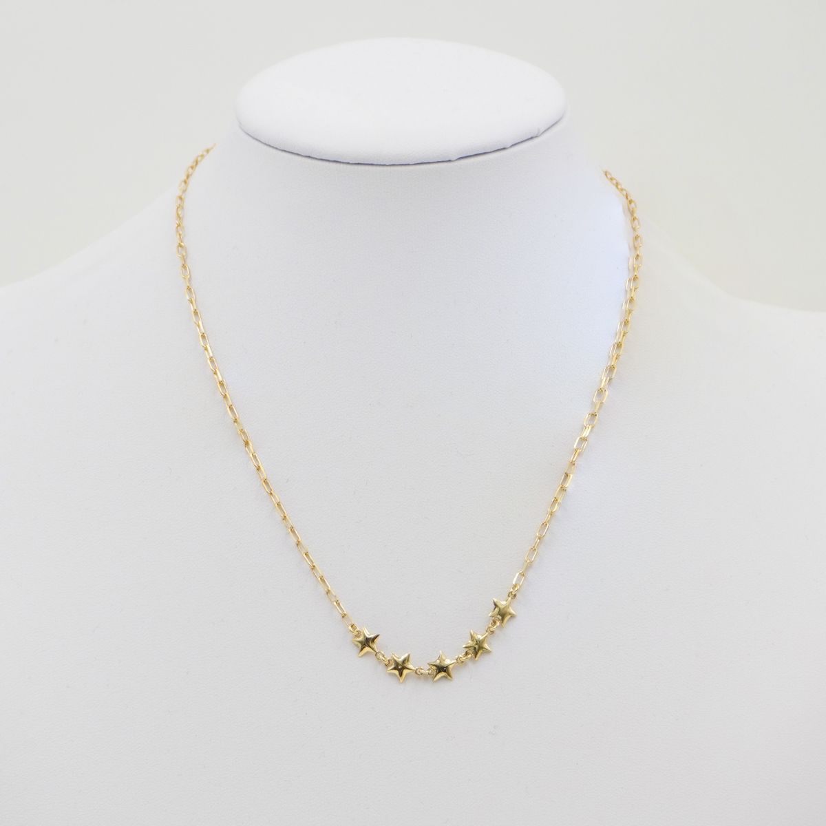Collana con catena graffetta in argento 925 con stelle – Dorato