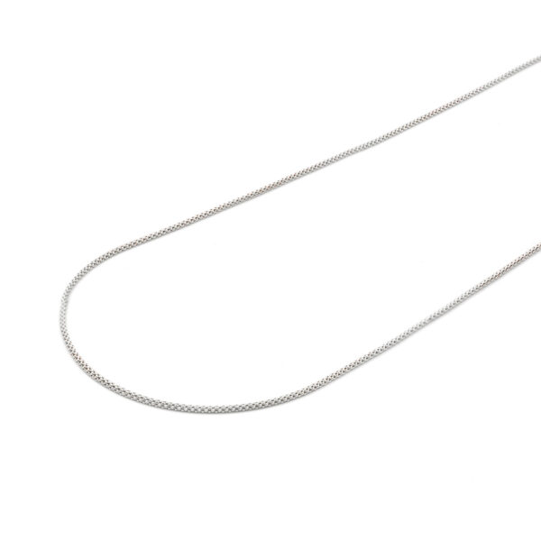 Collana catena coreana in argento 925 misura 1,20mm – Rodiato