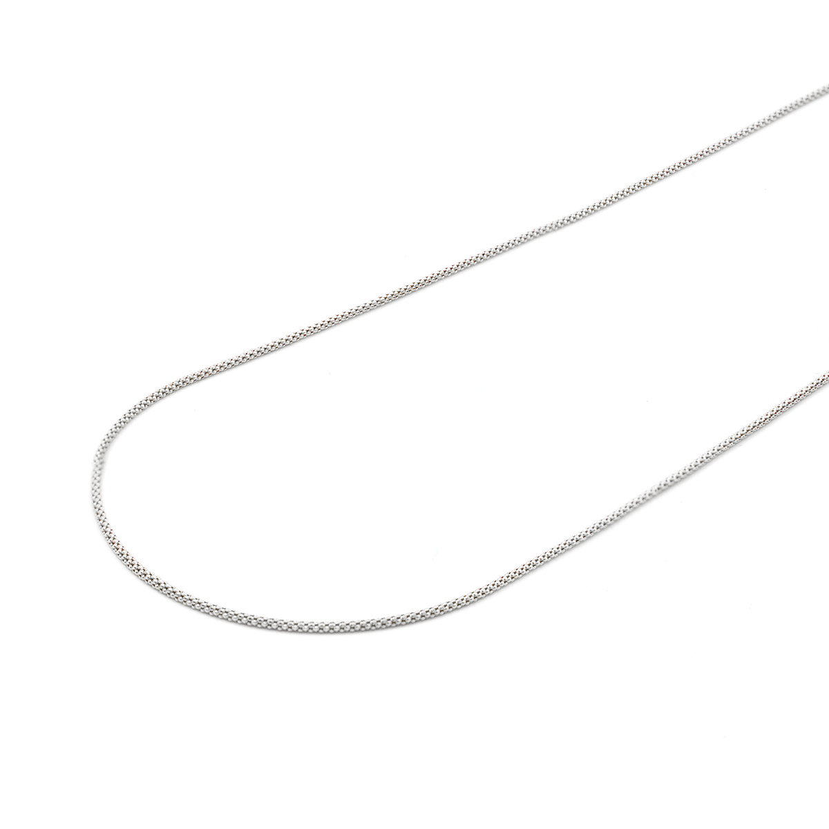 Collana catena coreana in argento 925 misura 1,20mm – Rodiato