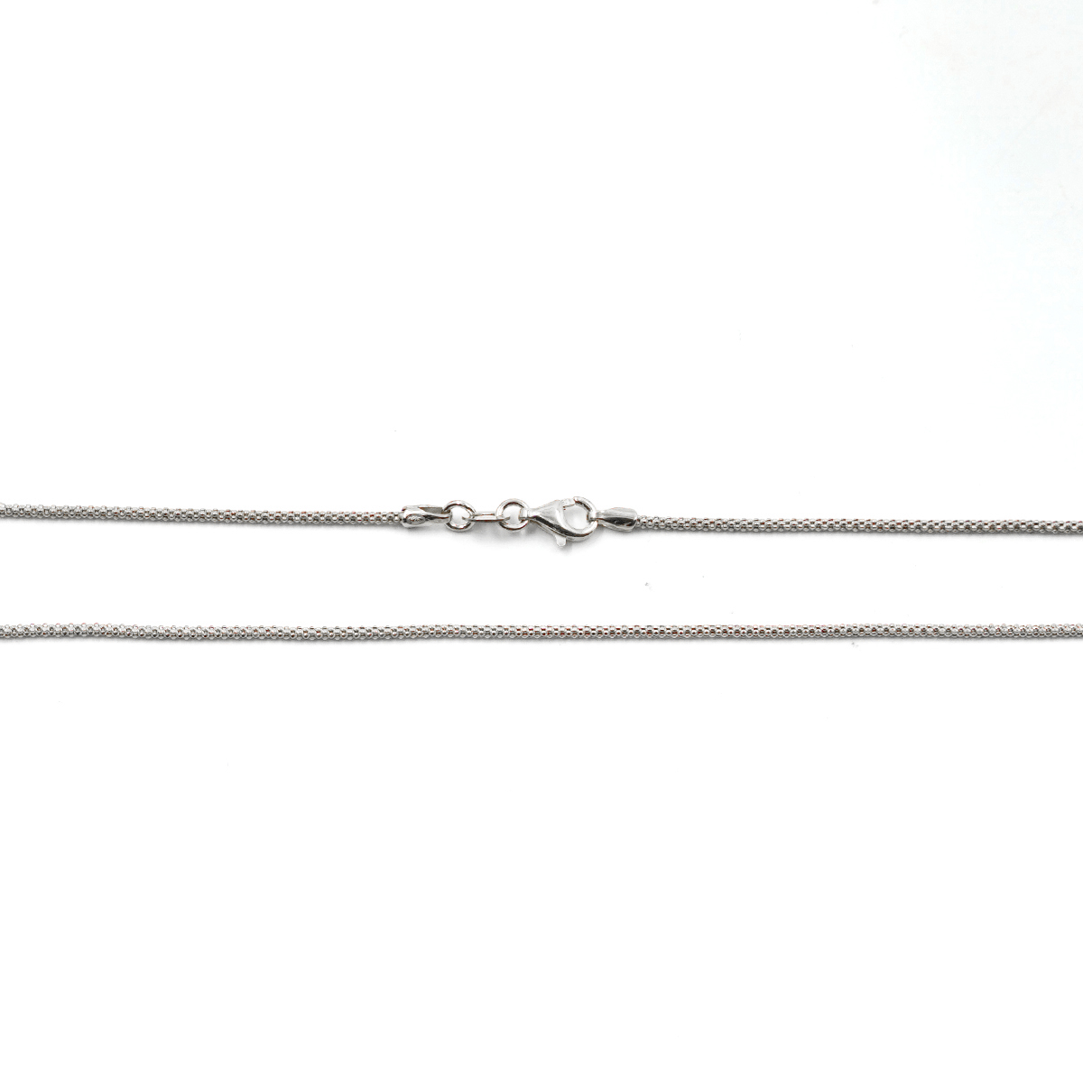 Collana catena coreana in argento 925 misura 1,20mm – Rodiato - immagine 2