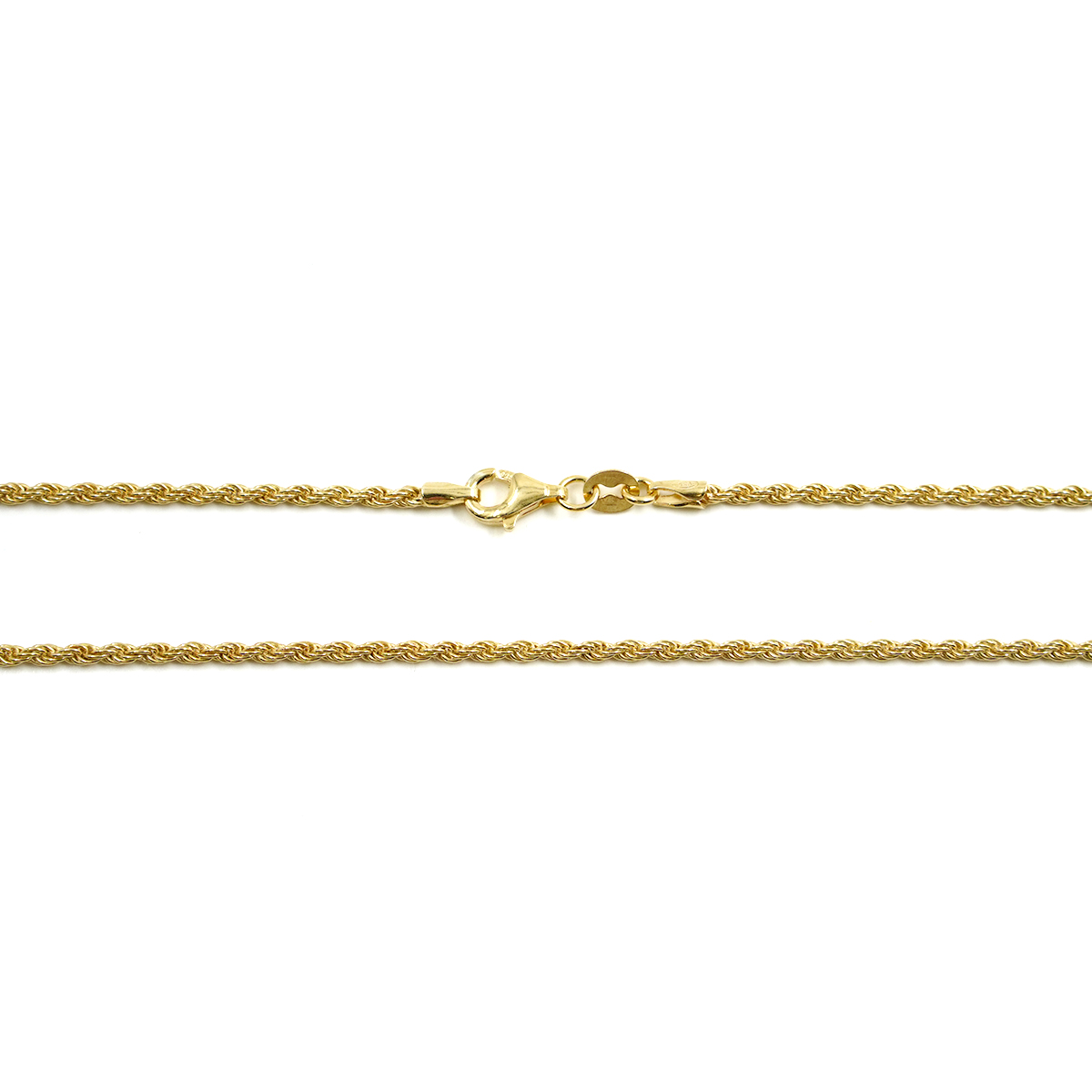 Collana catena corda in argento 925 misura 1,80mm – Dorato - immagine 2