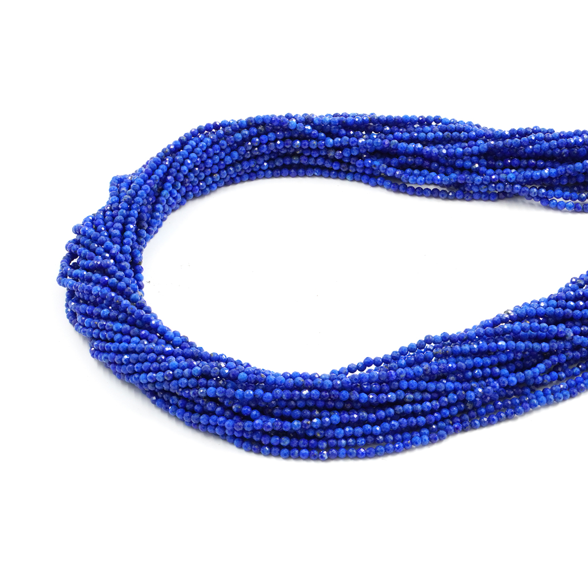 Lapis Lazuli strands faceted round shape size 2mm