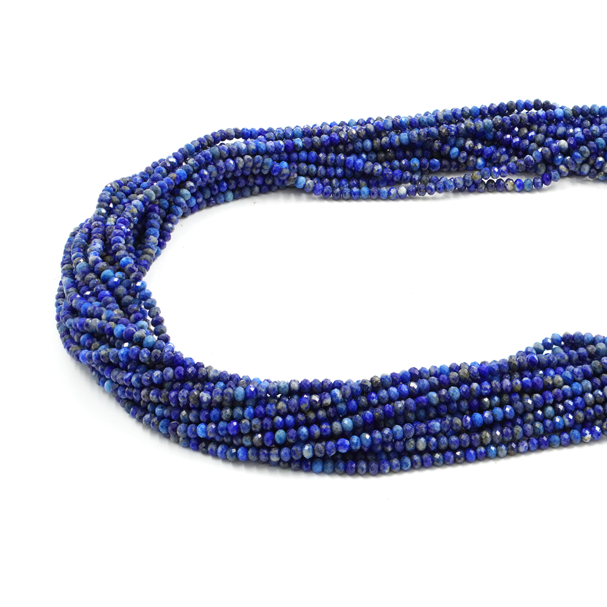 Lapis Lazuli strands faceted washer shape size 3x2mm