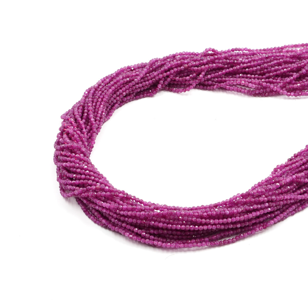 Ruby strands faceted round shape size 2mm – A Quality