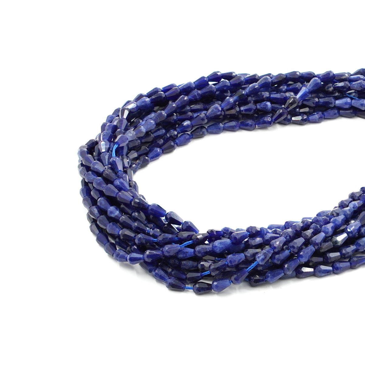 Sodalite fili faceted drop shape size 6x4mm