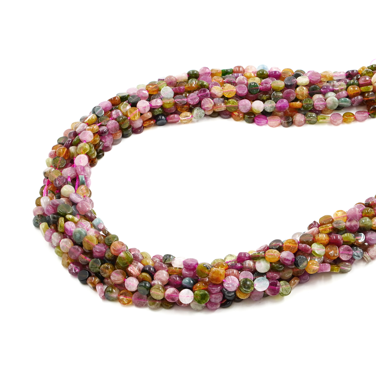 Tormalina fili monete multicolore 5mm