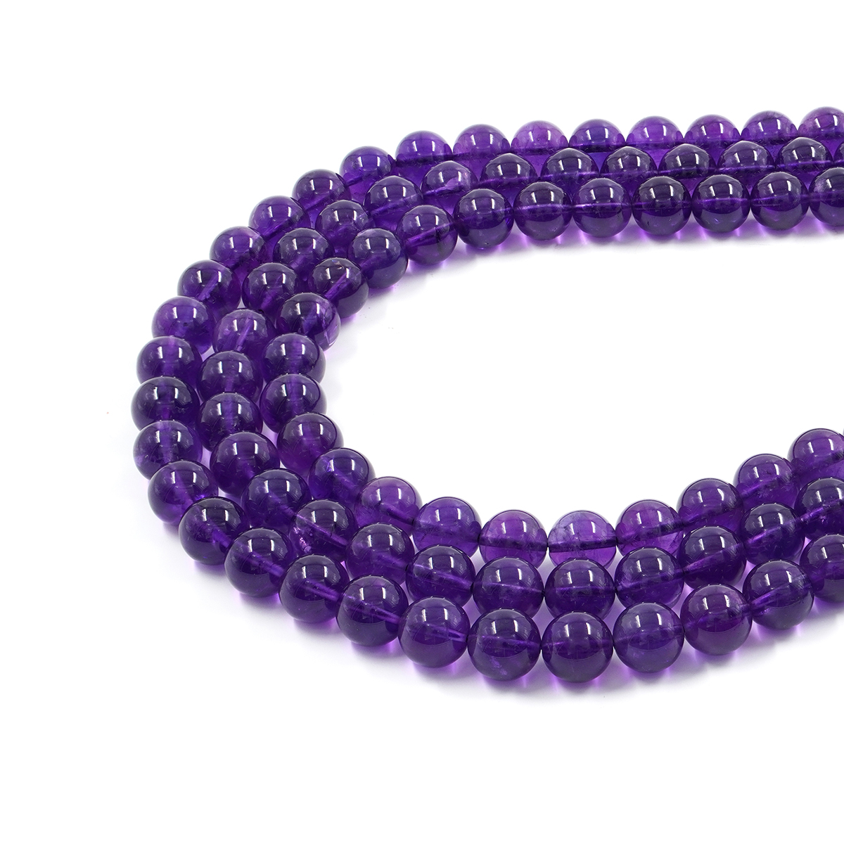 Amethyst strands round beads shape size 6mm to 12mm – AAA Quality