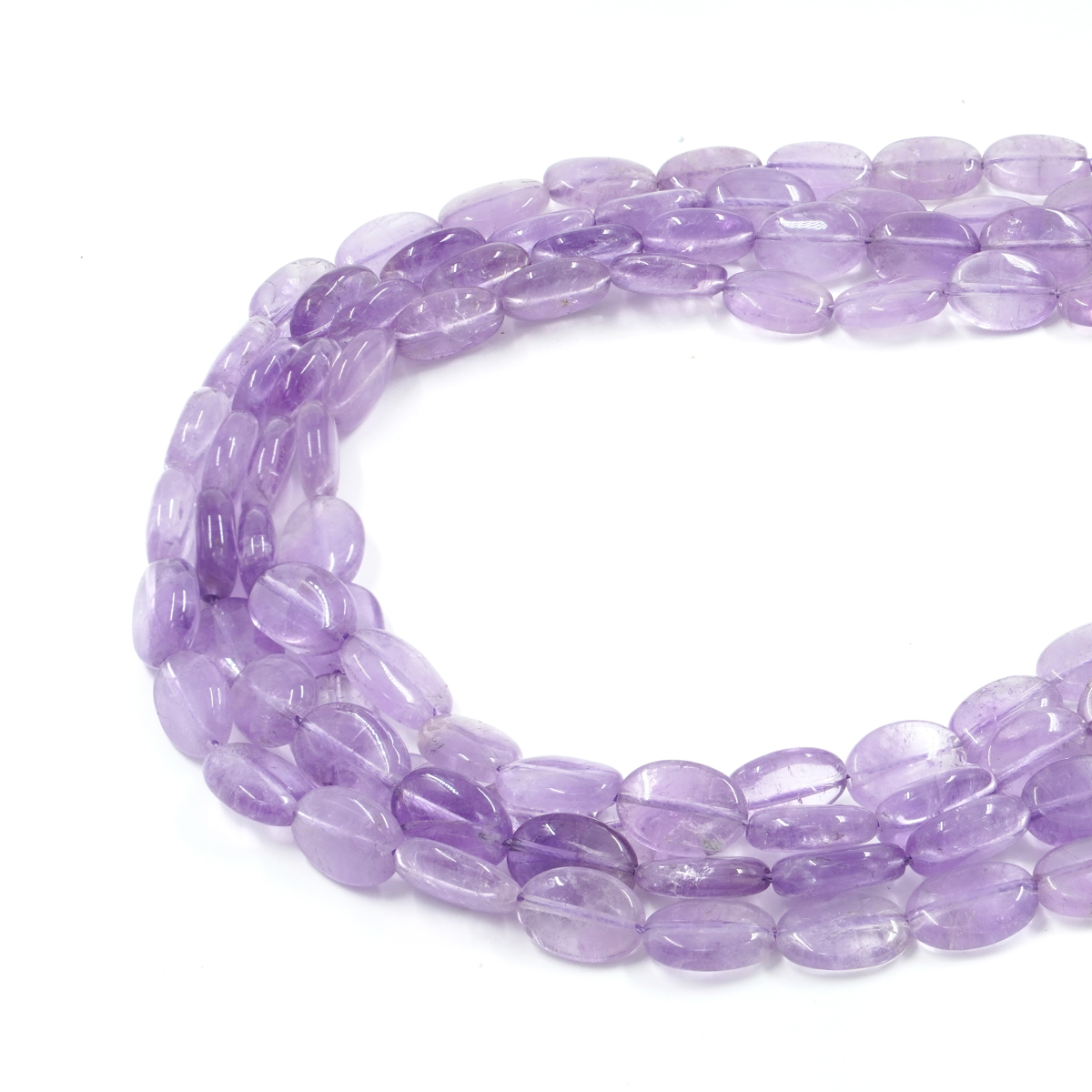 Ametista lavanda fili ovali piatti 14x10mm