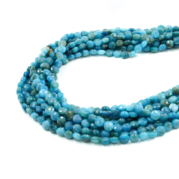 Apetite strands faceted coin shape size 8mm