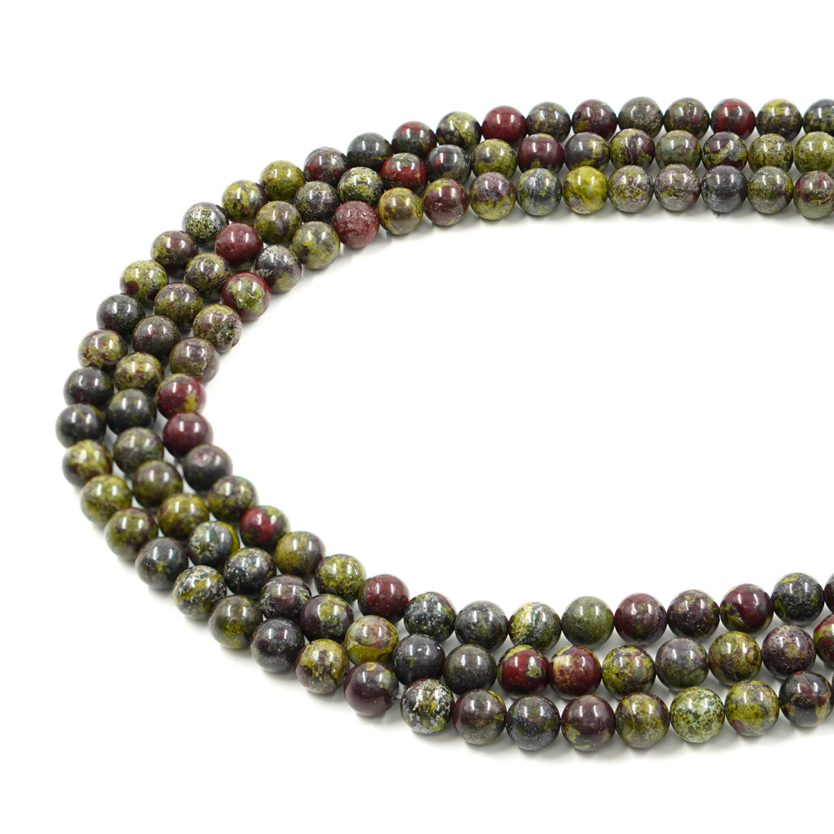 Dragon blood jasper strands round beads 6mm to 8mm