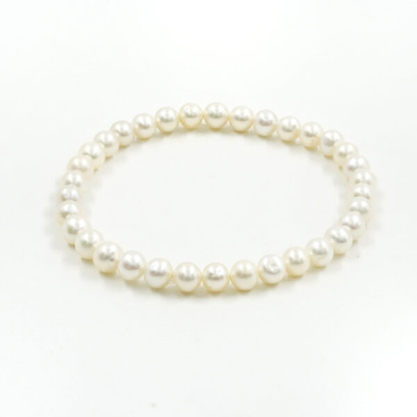 Bracciale Elastico con perle d'acqua dolce bianche