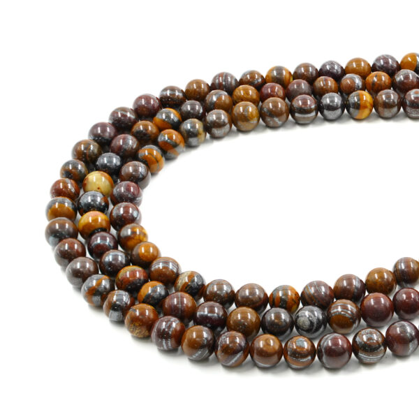 Iron tiger eye strands round beads 6mm to 10mm