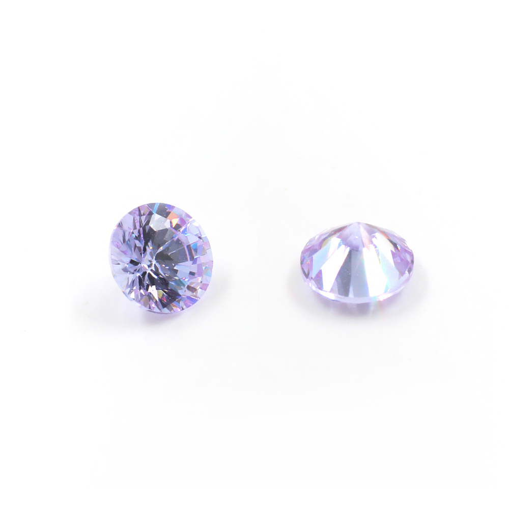 Buste di Zirconi lavanda tondi taglio diamante 4mm a 5mm