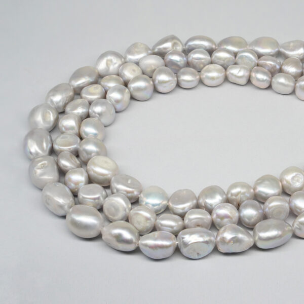 Fresh Water Pearls strands baroque shape – Grey Color
