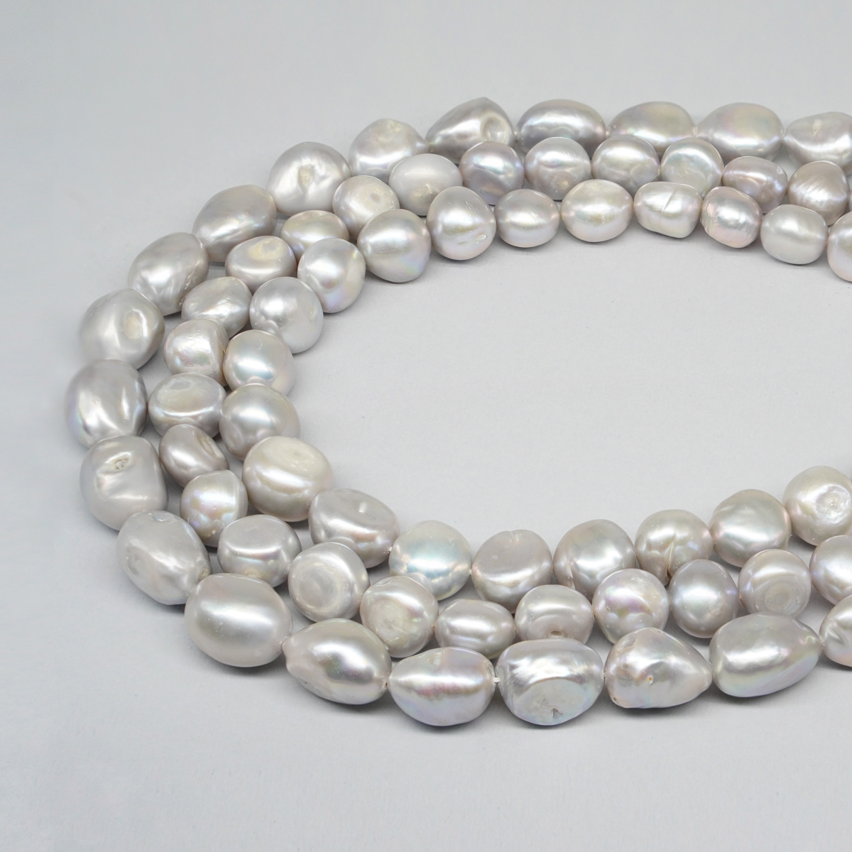 Perle d'Acqua Dolce fili barocco – Colore Grigio