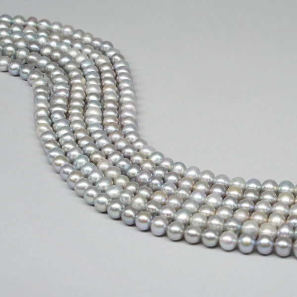 Perle d'Acqua Dolce fili tondi 5-5½mm – Colore Grigio